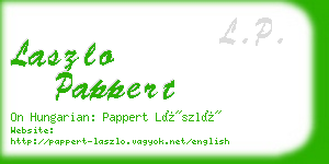 laszlo pappert business card